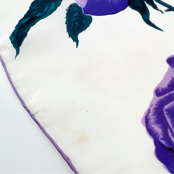 Vintage Purple Rose Hand~Rolled Japan Scarf - Picture 4 of 6